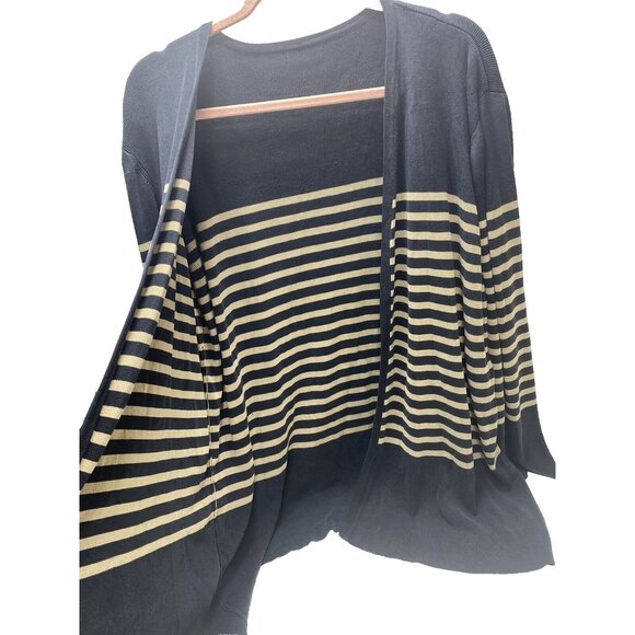 Plus Size Women’s Sweater Blue Tan Gold Pullover Long Sleeve Knit Top Cardigan - Picture 4 of 6